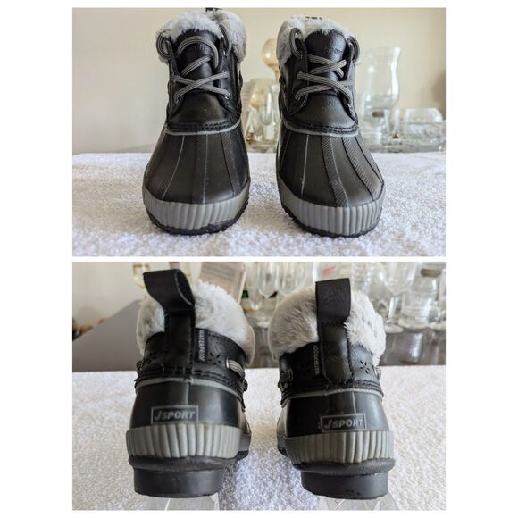 JSPORT by Jambu Mary Ankle Rubber W/ Fur Trim ~ Black Boots Sz 6M - Picture 3 of 11